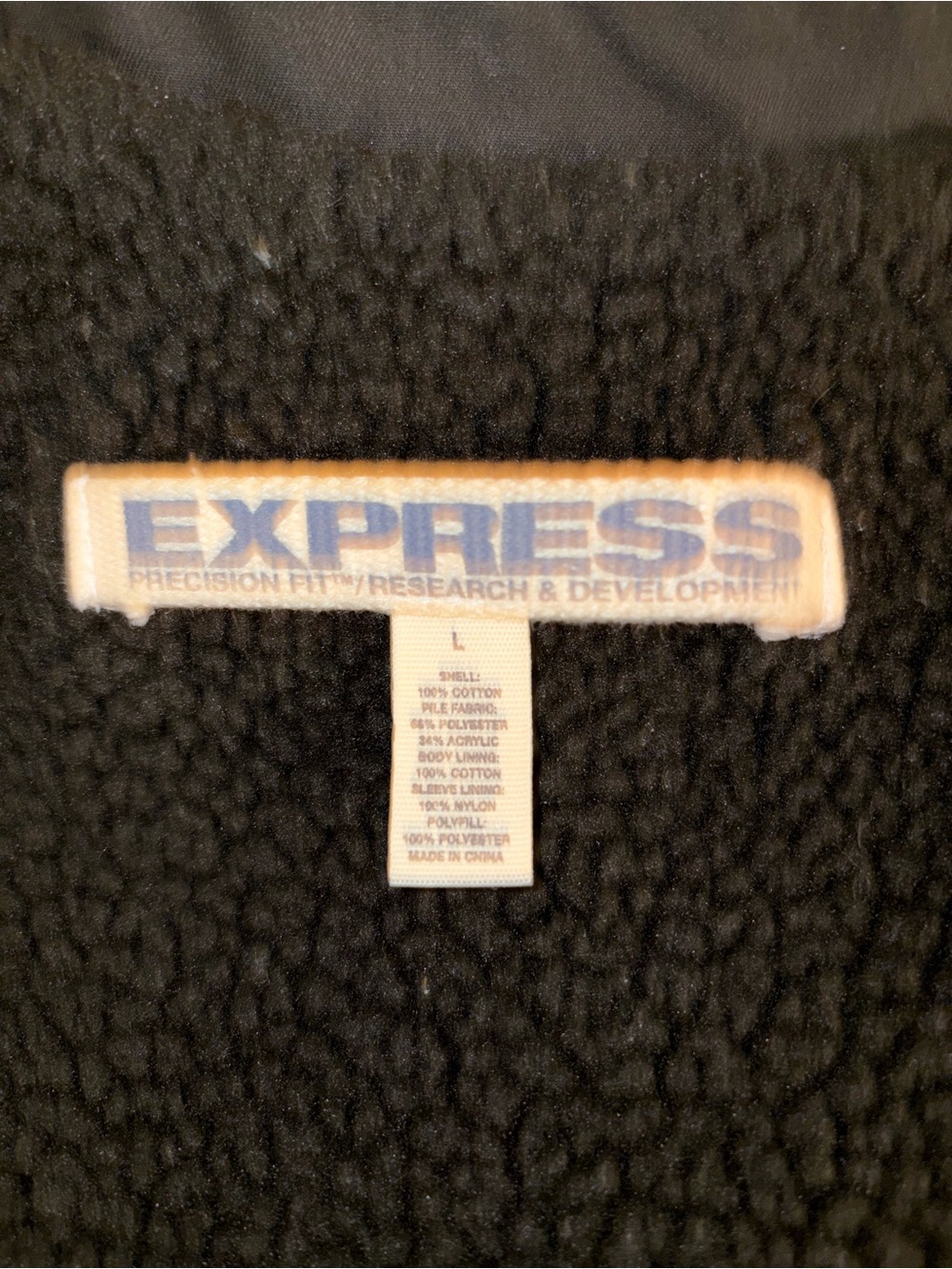 Express Black Sherpa-Collar Military Field Jacket - Picture 4 of 4